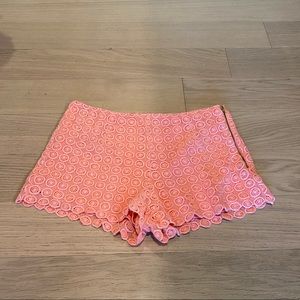 Forever 21 Peach Lace Overlay Shorts Size Medium